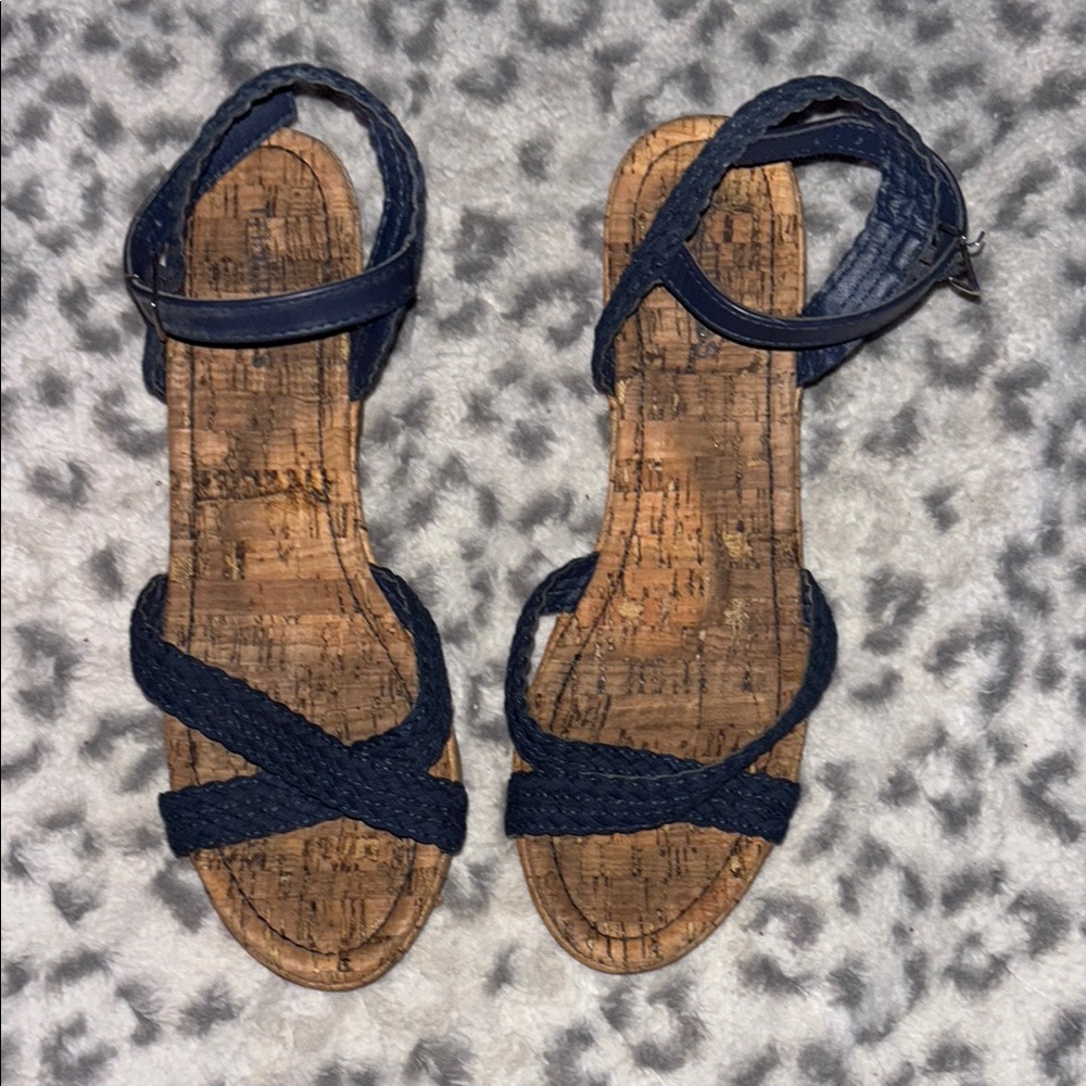 Maurices Blue Sandals Minimalist Design